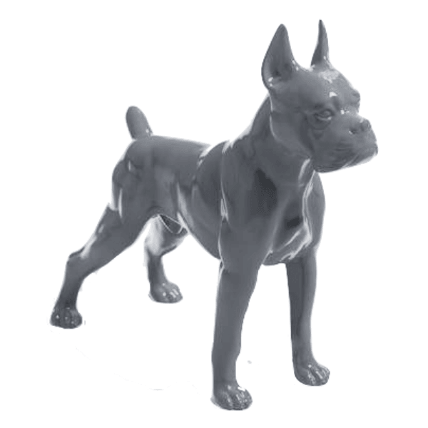 Resine Sculpture Chien Boxer 50CM Gris ISKAR - S&C