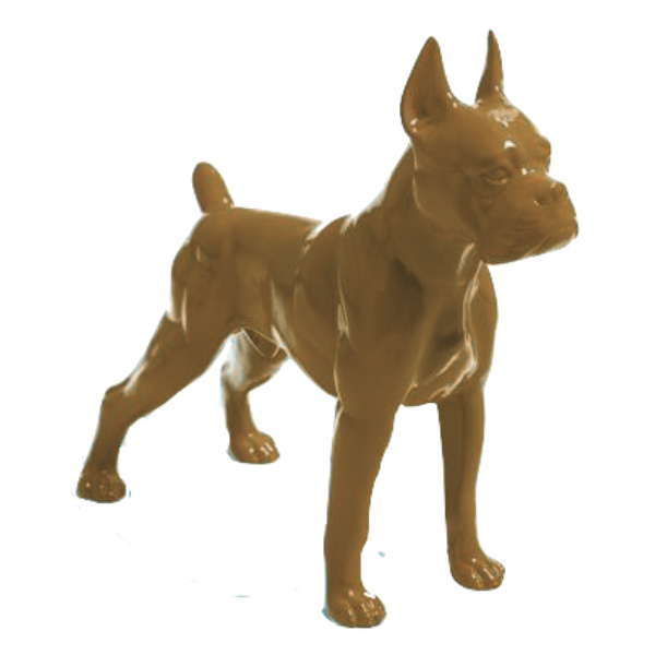 Resine Sculpture Chien Boxer 50CM Marron JOVEN - S&C