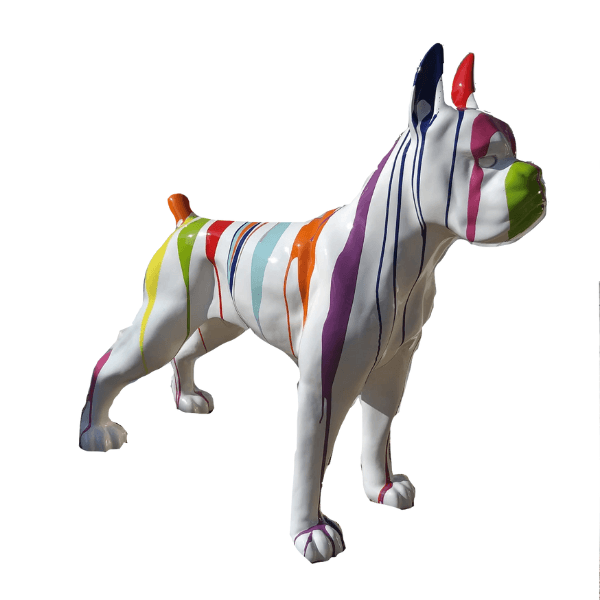 Resine Sculpture Chien Boxer 50CM Multicolore AELIS - S&C