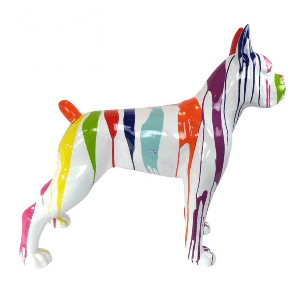 Resine Sculpture Chien Boxer 50CM Multicolore AELIS - S&C