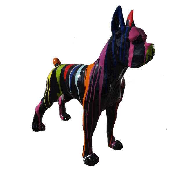 Resine Sculpture Chien Boxer 50CM Multicolore NOREN - S&C