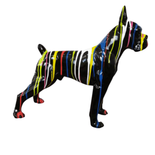 Resine Sculpture Chien Boxer 50CM Multicolore NOREN - S&C