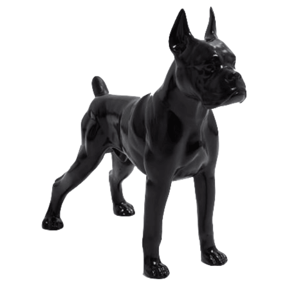 Resine Sculpture Chien Boxer 50CM Noir ELDAN - S&C