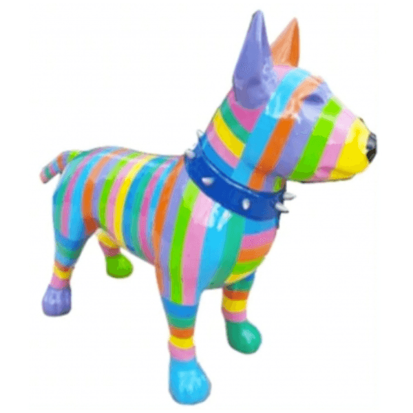 Resine Sculpture Chien Bull Terrier 110CM Multicolore ZYREN - S&C