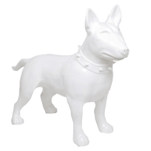 Resine Sculpture Chien Bull Terrier 110 CM Blanc MATIS - S&C