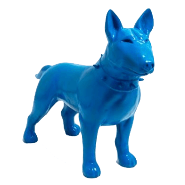 Resine Sculpture Chien Bull Terrier 110cm Bleu JOLIS - S&C