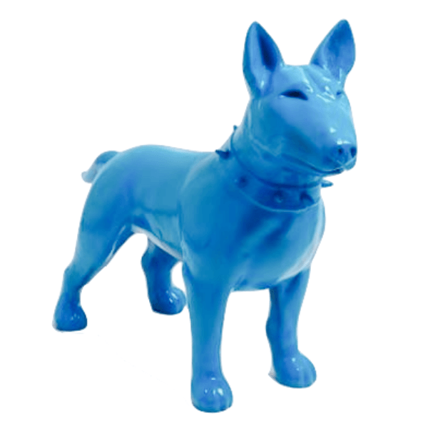 Resine Sculpture Chien Bull Terrier 110CM Bleu Ciel ZALIS - S&C