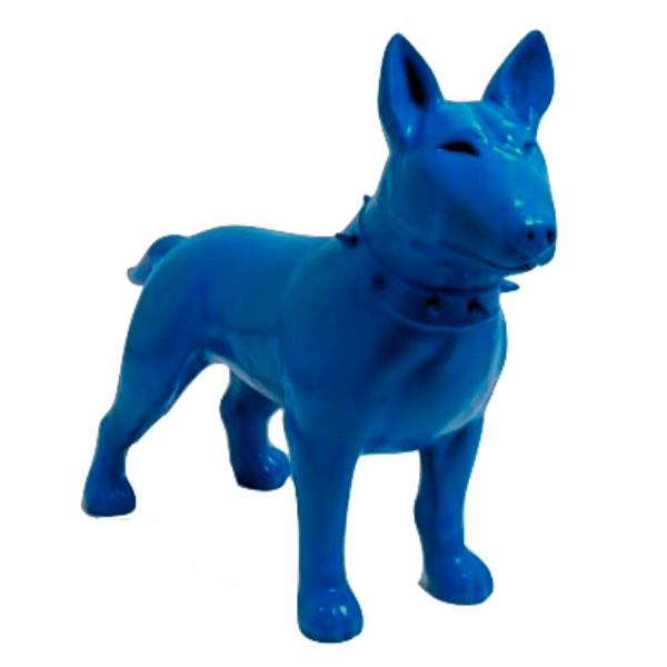 Resine Sculpture Chien Bull Terrier 110CM Bleu Nuit XENON - S&C