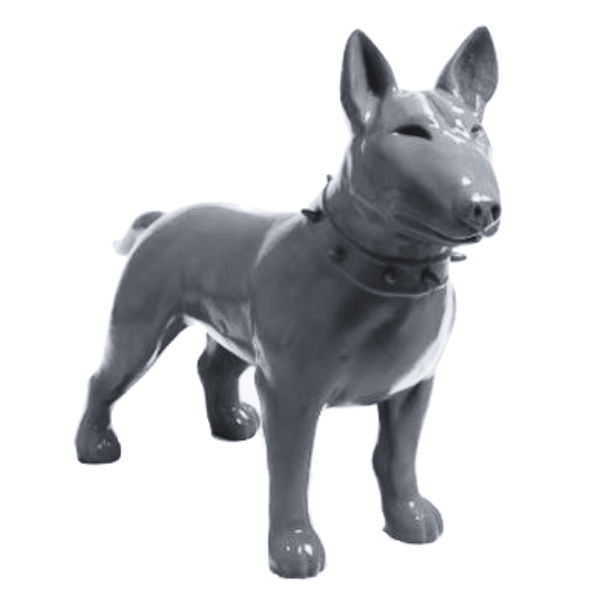Resine Sculpture Chien Bull Terrier 110CM Gris LIORE - S&C