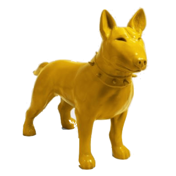 Resine Sculpture Chien Bull Terrier 110 CM Jaune LORIANE - S&C