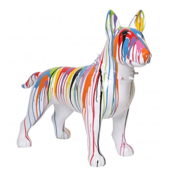 Resine Sculpture Chien Bull Terrier 110CM Multi Couleur NOLAN - S&C