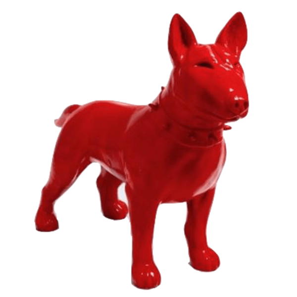 Resine Sculpture Chien Bull Terrier 110CM Rouge JALON - S&C