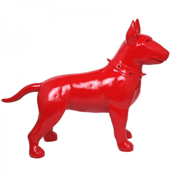 Resine Sculpture Chien Bull Terrier 110CM Rouge JALON - S&C