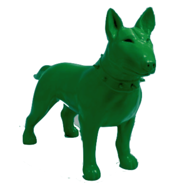 Resine Sculpture Chien Bull Terrier 110 CM Vert KALEN - S&C