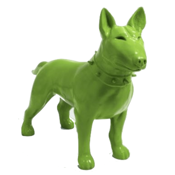 Resine Sculpture Chien Bull Terrier 110CM Vert Pomme ELDAN - S&C