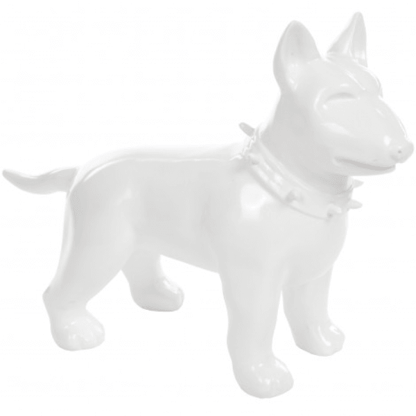 Resine Sculpture Chien Bull Terrier 60CM Blanc MATIS - S&C