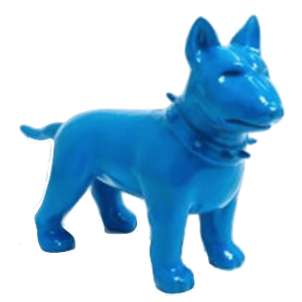 Resine Sculpture Chien Bull Terrier 60CM Bleu KALIS - S&C
