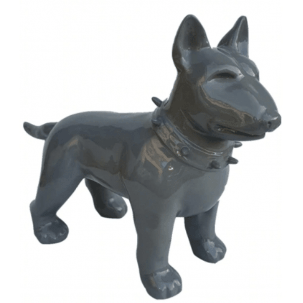 Resine Sculpture Chien Bull Terrier 60CM Gris VALDAR - S&C
