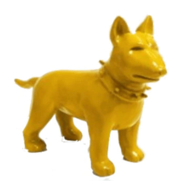 Resine Sculpture Chien Bull Terrier 60CM Jaune LORIAN - S&C