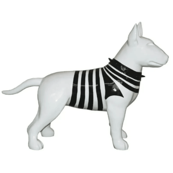 Resine Sculpture Chien Bull Terrier 60CM Noir Et Or QUENEL - S&C