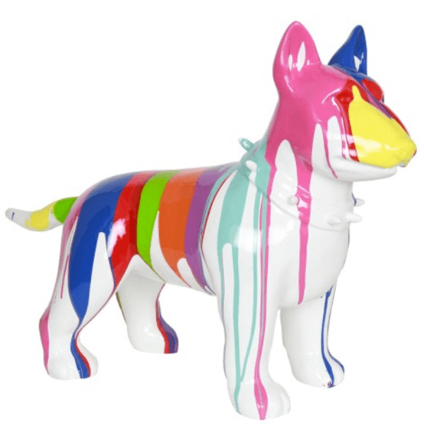 Resine Sculpture Chien Bull Terrier 60CM Multi Couleur AELIANE - S&C