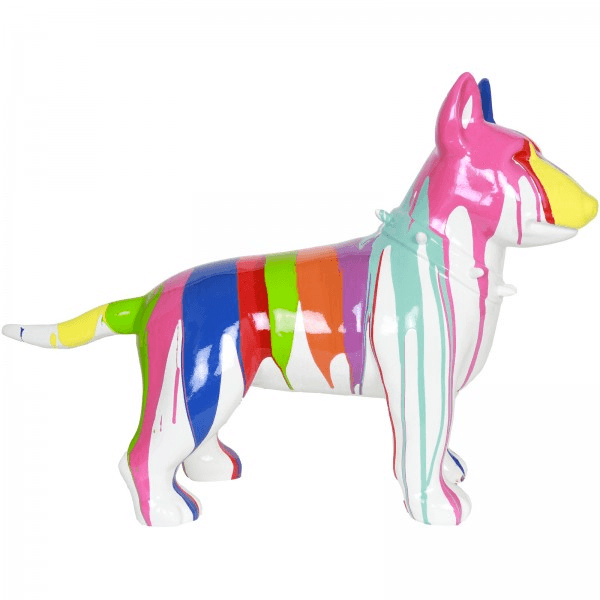 Resine Sculpture Chien Bull Terrier 60CM Multi Couleur AELIANE - S&C