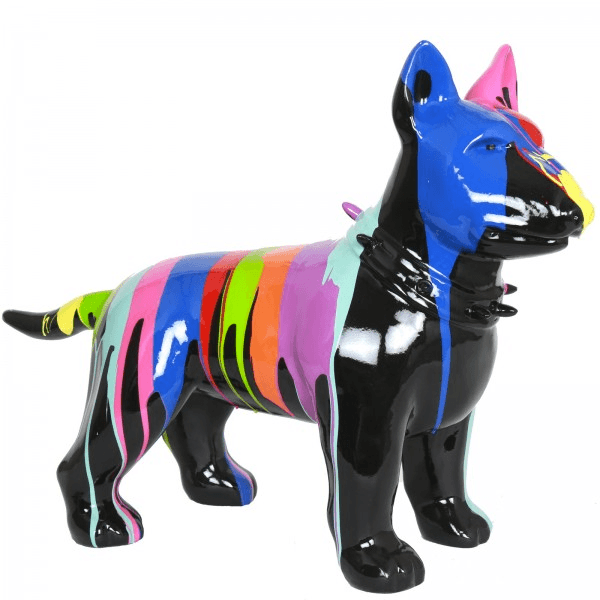 Resine Sculpture Chien Bull Terrier 60CM Multicolore BLAISE - S&C