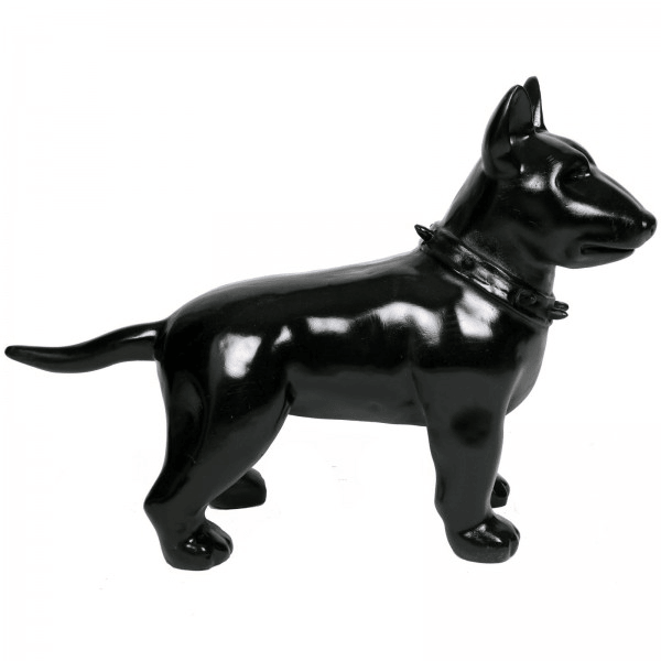 Resine Sculpture Chien Bull Terrier 60CM Noir ELDAN - S&C