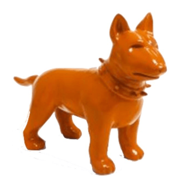 Resine Sculpture Chien Bull Terrier 60CM Orange KALIN - S&C