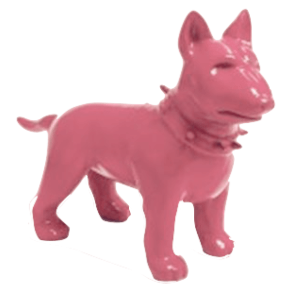 Resine Sculpture Chien Bull Terrier 60CM Rose Clair KALYB - S&C