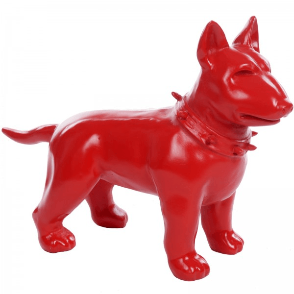 Resine Sculpture Chien Bull Terrier 60CM Rouge ENZO - S&C