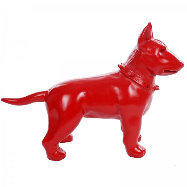 Resine Sculpture Chien Bull Terrier 60CM Rouge ENZO - S&C