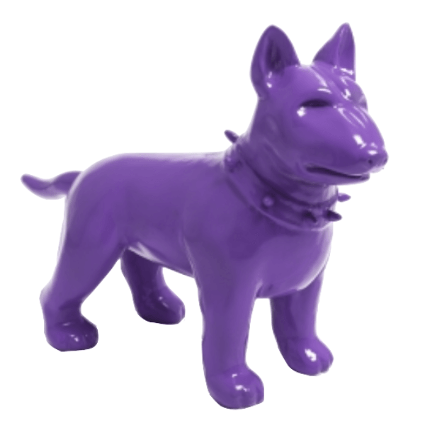 Resine Sculpture Chien Bull Terrier 60CM Violet JORAN - S&C
