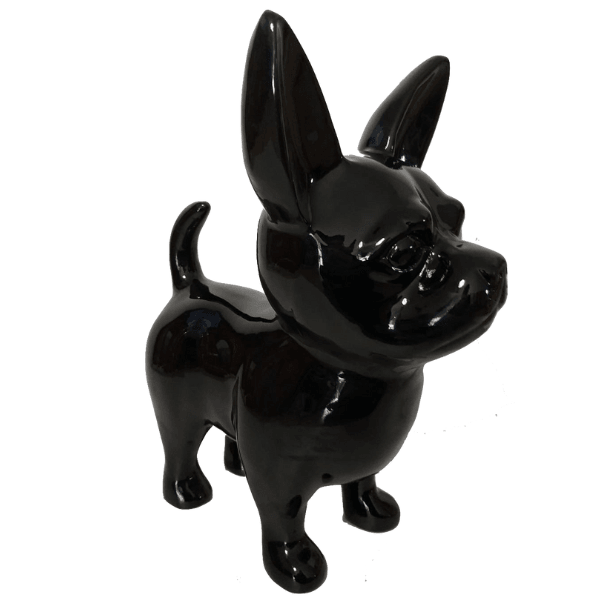 Resine Sculpture Chien Chihuahua 170CM Noir MARTILIO - S&C