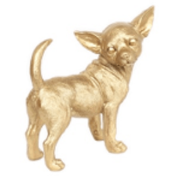 Resine Sculpture Chien 30CM Doré ORELAN - S&C