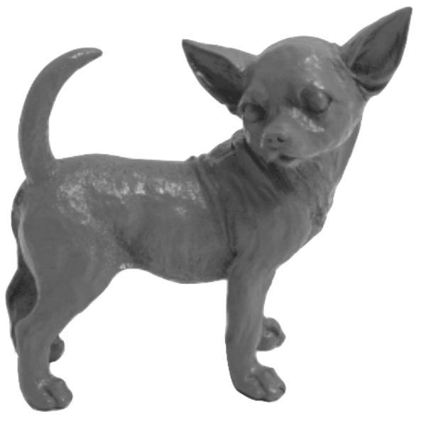 Resine Sculpture Chien Chihuahua 30CM Gris JORVAN - S&C