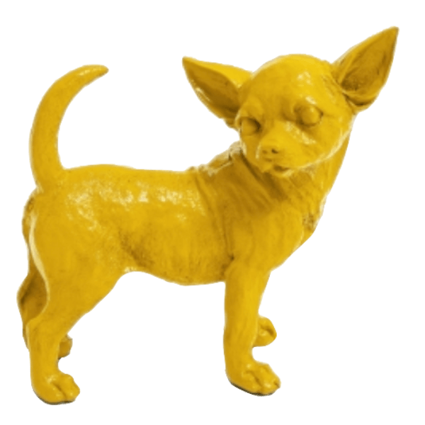 Resine Sculpture Chien Chihuahua 30CM Jaune LURAN - S&C