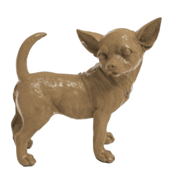 Resine Sculpture Chien Chihuahua 30CM Marron YLAR - S&C