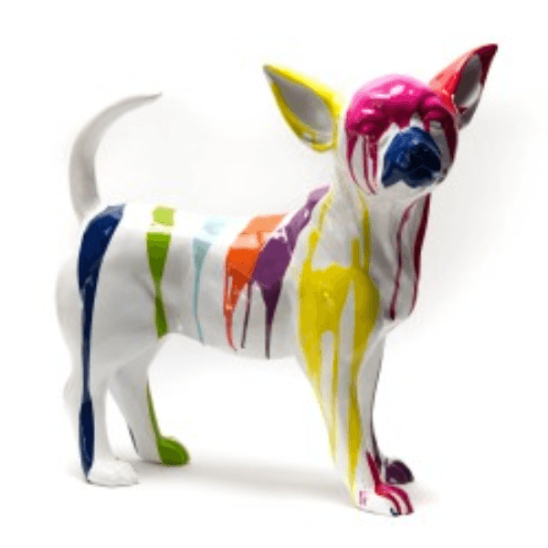 Resine Sculpture Chien Chihuahua 30CM Multicolore ALIENOR - S&C