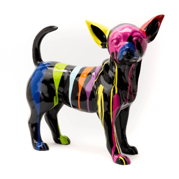 Resine Sculpture Chien Chihuahua 30CM Multi Couleur RIVELLE - S&C