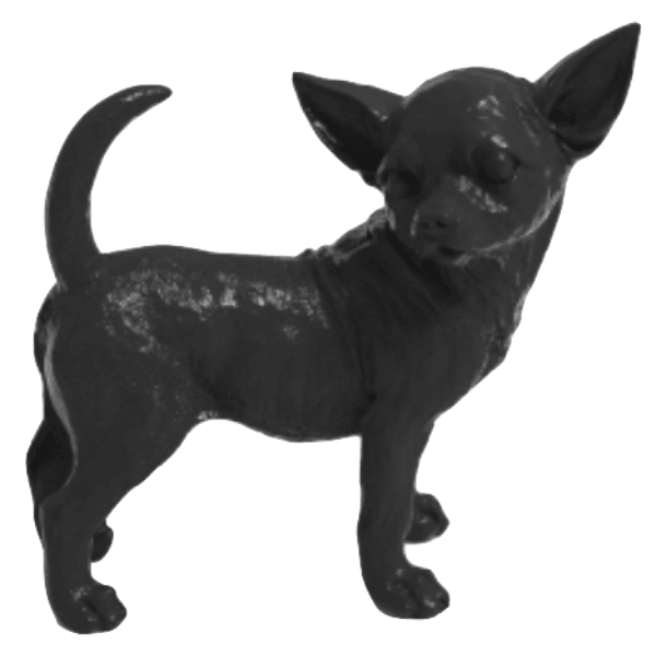 Resine Sculpture Chien 30CM Noir LOUVAN - S&C