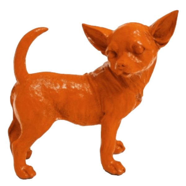 Resine Sculpture Chien Chihuahua 30CM Orange MIAO - S&C
