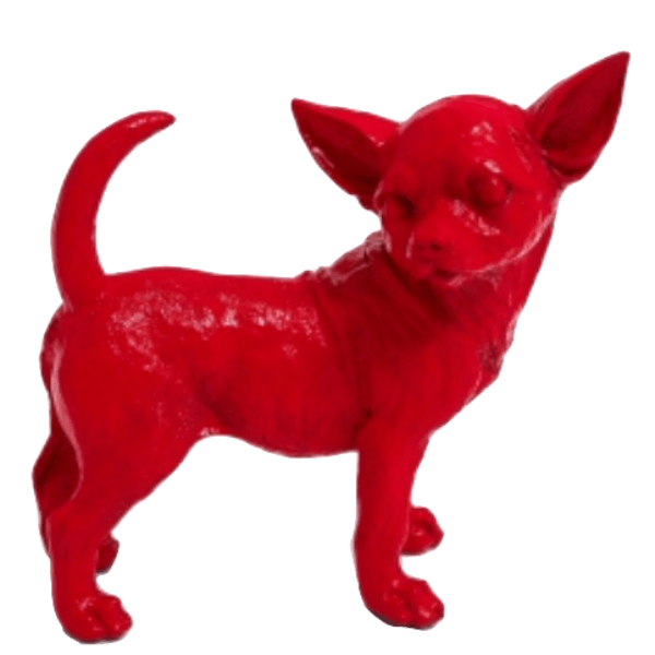Resine Sculpture Chien 30cm Rouge LORENZO - S&C