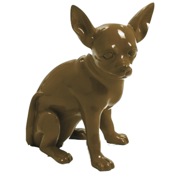 Resine Sculpture Chien Chihuahua 40cm Marron LORYN - S&C