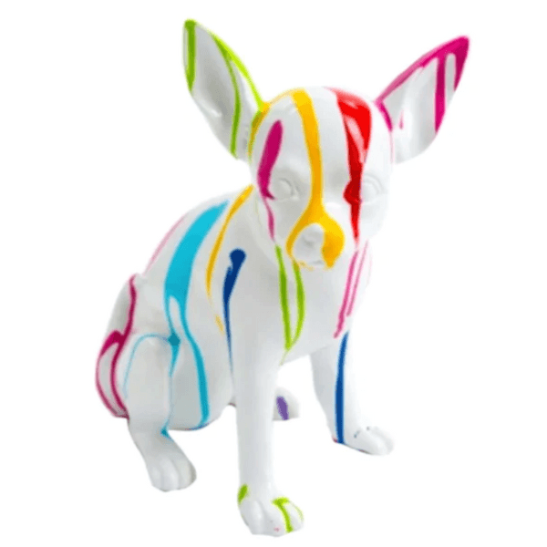 Resine Sculpture Chien Chihuahua 40CM Multicolore LEMOINE - S&C