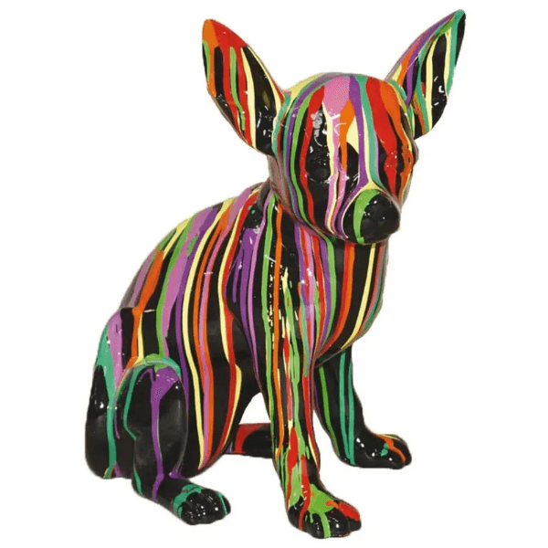 Resine Sculpture Chien Chihuahua 40CM Multicolore TAHMEL - S&C