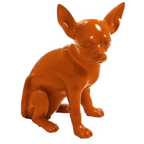 Resine Sculpture Chien Chihuahua 40CM Orange VELDOR - S&C