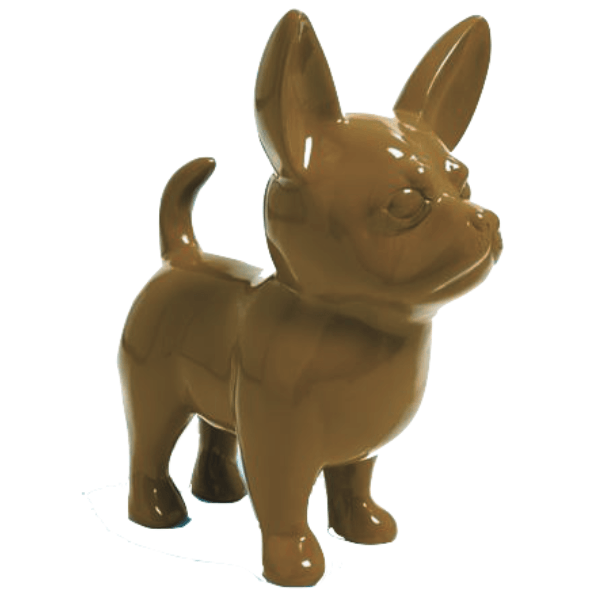 Resine Sculpture Chien Chihuahua 50cm Marron JOLAN - S&C