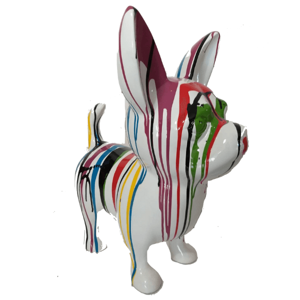 Resine Sculpture Chien Chihuahua 50CM Multicolore RIVEL - S&C