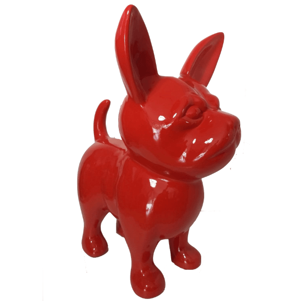 Resine Sculpture Chien Chihuahua 50cm Rouge LOUVET - S&C